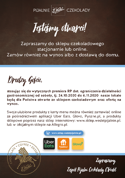 Uwaga - zmiana w funkcjonowaniu lokali gastronomicznych!