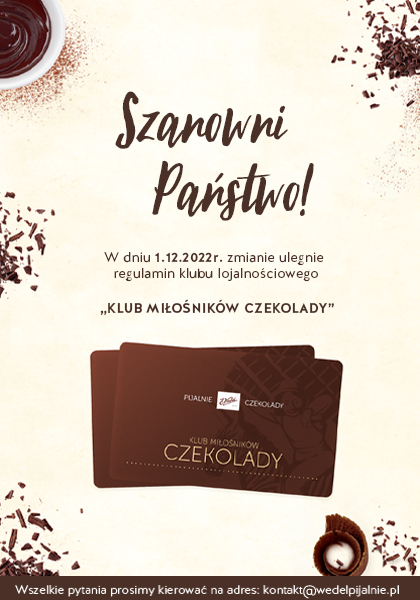 Zmiany w regulaminie Klubu Miłośników Czekolady